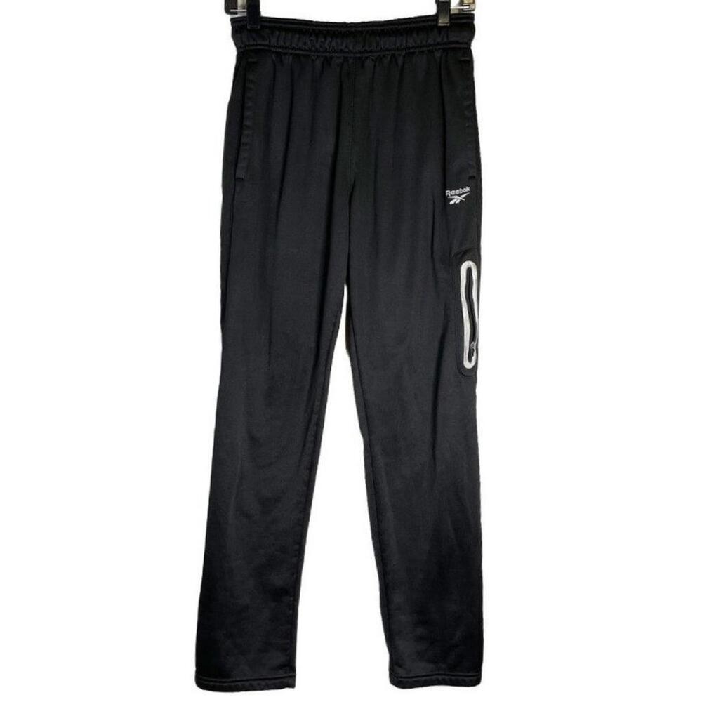 Reebok Training Essentials Fleece‎ Lined Activewear Black Zip Pocket Track Small